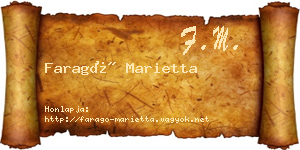 Faragó Marietta névjegykártya