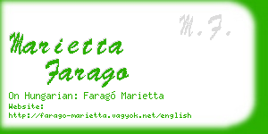 marietta farago business card